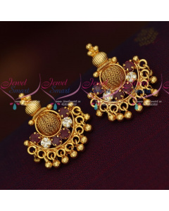 ER18304 Daily Wear Gold Plated South Screw Earrings Latest Imitation Jewellery Designs