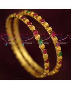 B19229 Real Kemp Stones Kharbuja Beads Traditional Gold Covering Casual Wear Jewellery Online