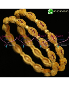 Gold Plated Bangles Guaranteed Colour Daily Wear Jewellery B20298