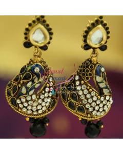 ER1299 Long Peacock Antique Handmade Party Wear Earrings Fashion Jewelry Online
