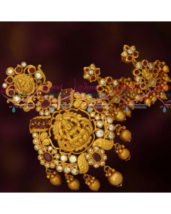 Amazing Temple Jewellery Chillai Nagas Gorgeous Pendant Set Imitation PS17207A