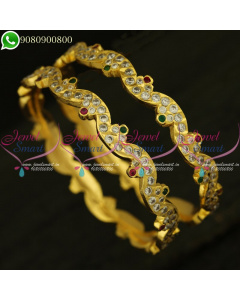Thick Gold Neli Bangles Traditional Finish Daily Use Jewellery Collections B20916