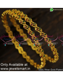 Thin Manga Valayal New Gold Kangan Design Climber Leaf Fashion Jewellery B24006