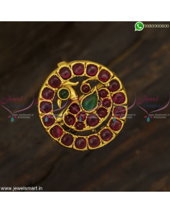 Traditional Peacock Antigue Gold Model Finger Rings In Artificial Jewellery with Kemp Stones Online F22993