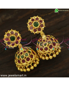 Traditional Ruby Emerald Stones Heart Jimkki Kammal Designs Shop Online J24824