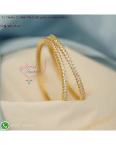 Traditional Single Line American Diamond Bangles - Gold Replica Designs B27065