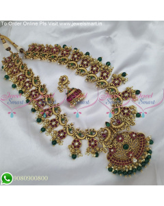 Trending Bridal Long Necklace Sets Online Premium Gold Touch Antique NL25113