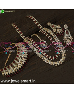 Trending Choker Necklace With Long Haram Mini Jewel Set for Wedding NL24575