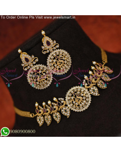 Beautiful Kemp AD Stones Choker Necklace Sets Trending Collections NL25447