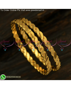 Twisted Neli Valayal Baby Bangles Gold Plated Smooth Finish For Tender Skin B25208