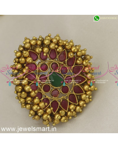 Unique Gold Beads Model Finger Rings New Fashion Big Size Antique Jewellery 