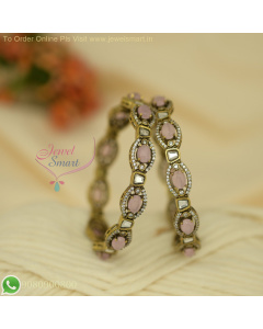 Victorian Bangles in Pink & Pista Green - Latest Diwali Offer Sale B26792