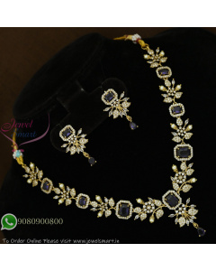 Victorian Finish Floral Necklace Set | CZ Stones | Multiple Colour Options | Party & Bridal Wear NL27303
