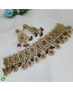Victorian Style Broad Choker Necklace Set – Affordable Jewelry in Multiple Colors NL26937
