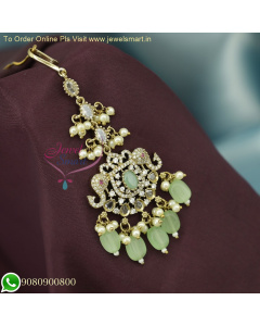 Victorian Style Small Size Maang Tikka with Colorful Beads – Elegant Traditional Jewelry M26493
