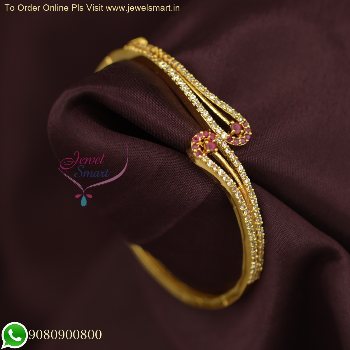 Buy Latest Gold Bracelets for Women Online | Real Gold Jadau Bracelet