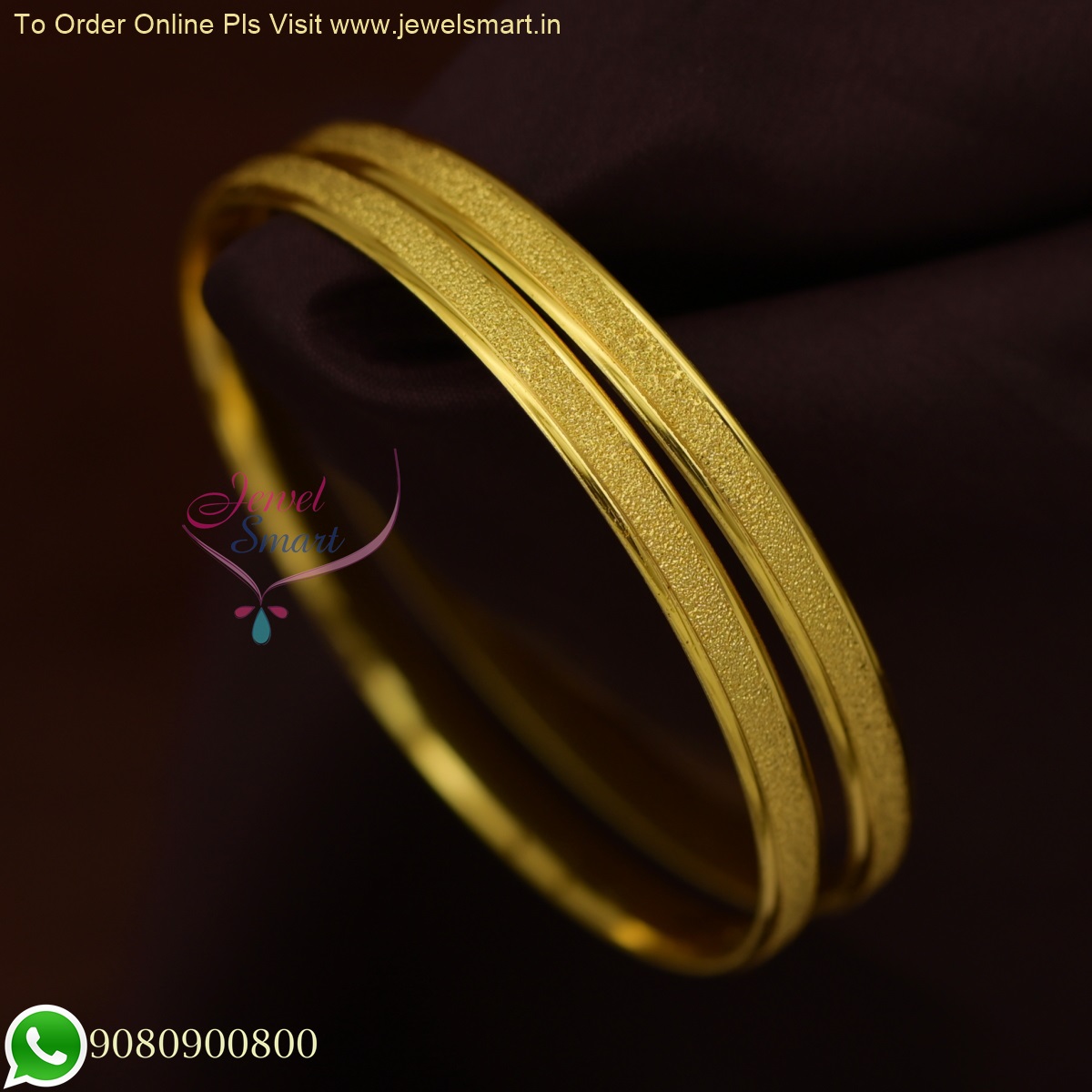 Bold Rough Textured Gold Plated Bangles Uniquely Styled for Everyday Elegance B26001
