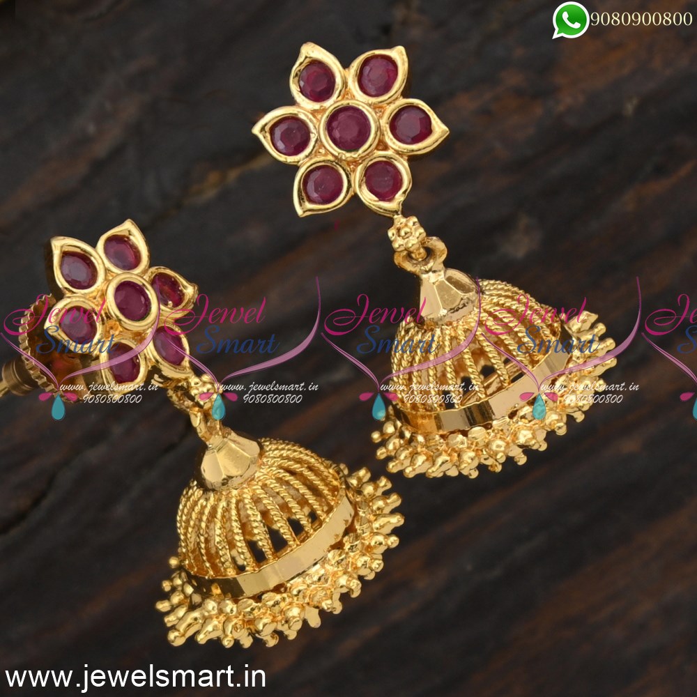 Traditional Light Weight Enamel Work With Gold-Plated Double Jhumki Ea –  Digital Dress Room