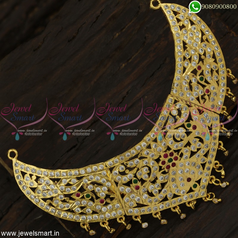 Gorgeous Traditional Gold Choker Necklace Design Getti Metal Stone