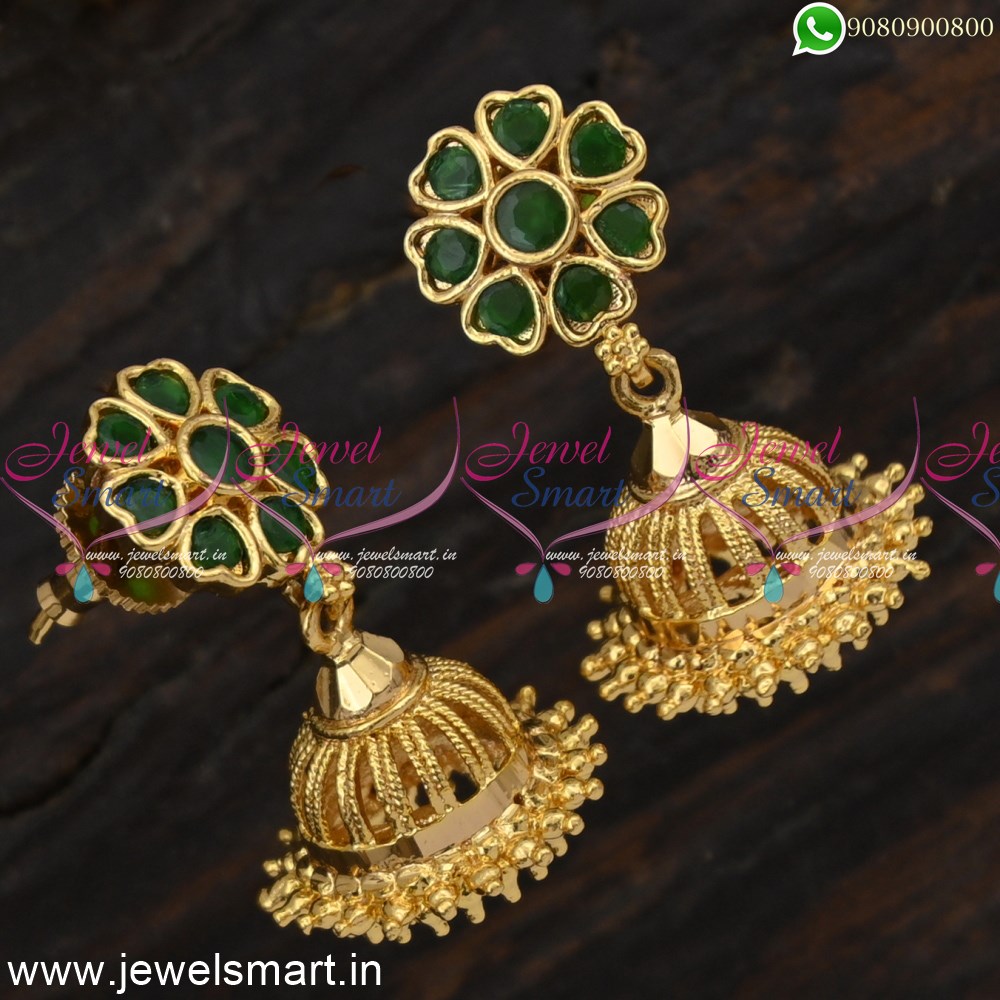 Inspiring Traditional Jhumkas Online Gold Plated Kal Jimikki Push Light Weight J24875