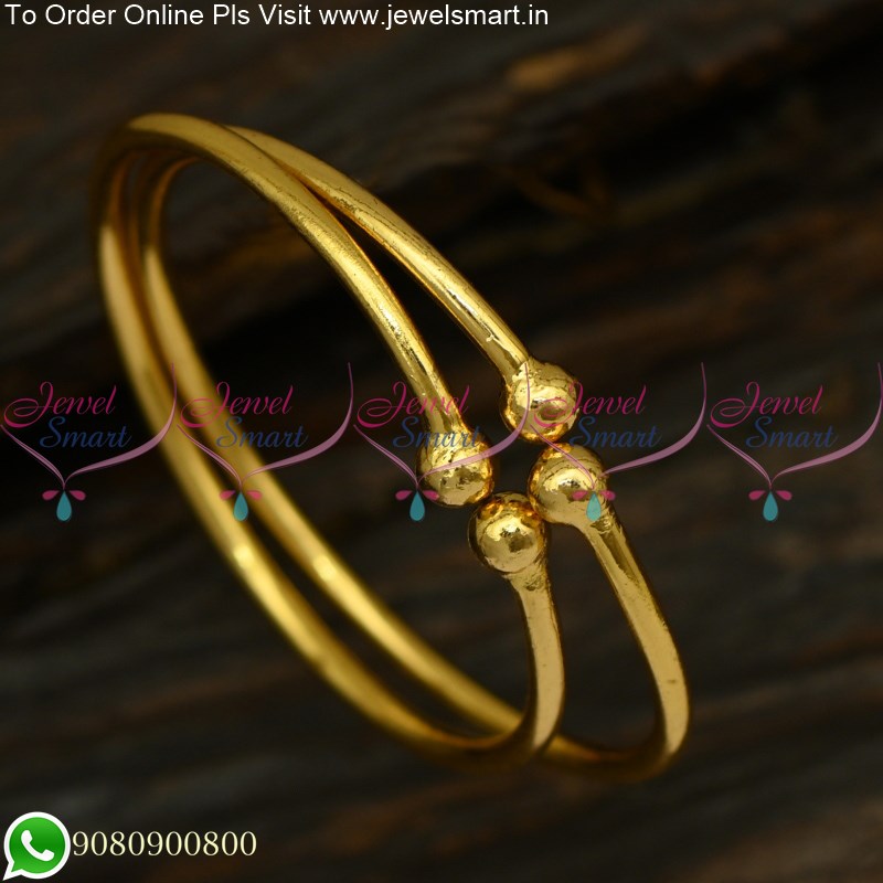 Kappu Valayal for Girls Openable Baby Bangles set of 2 Gold Plated B25216
