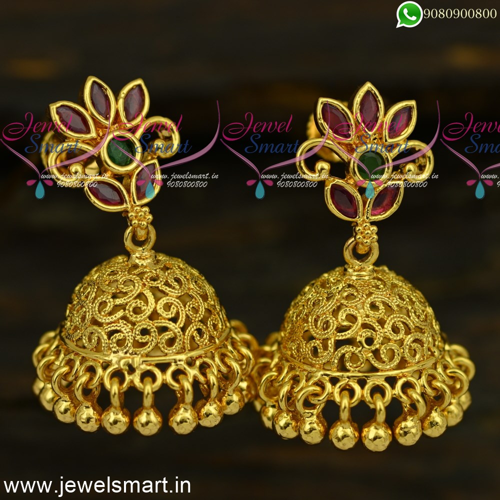 Designer Black Metal Fancy Jhumka Earrings – Violet & Purple Designer  Fashion Jewellery