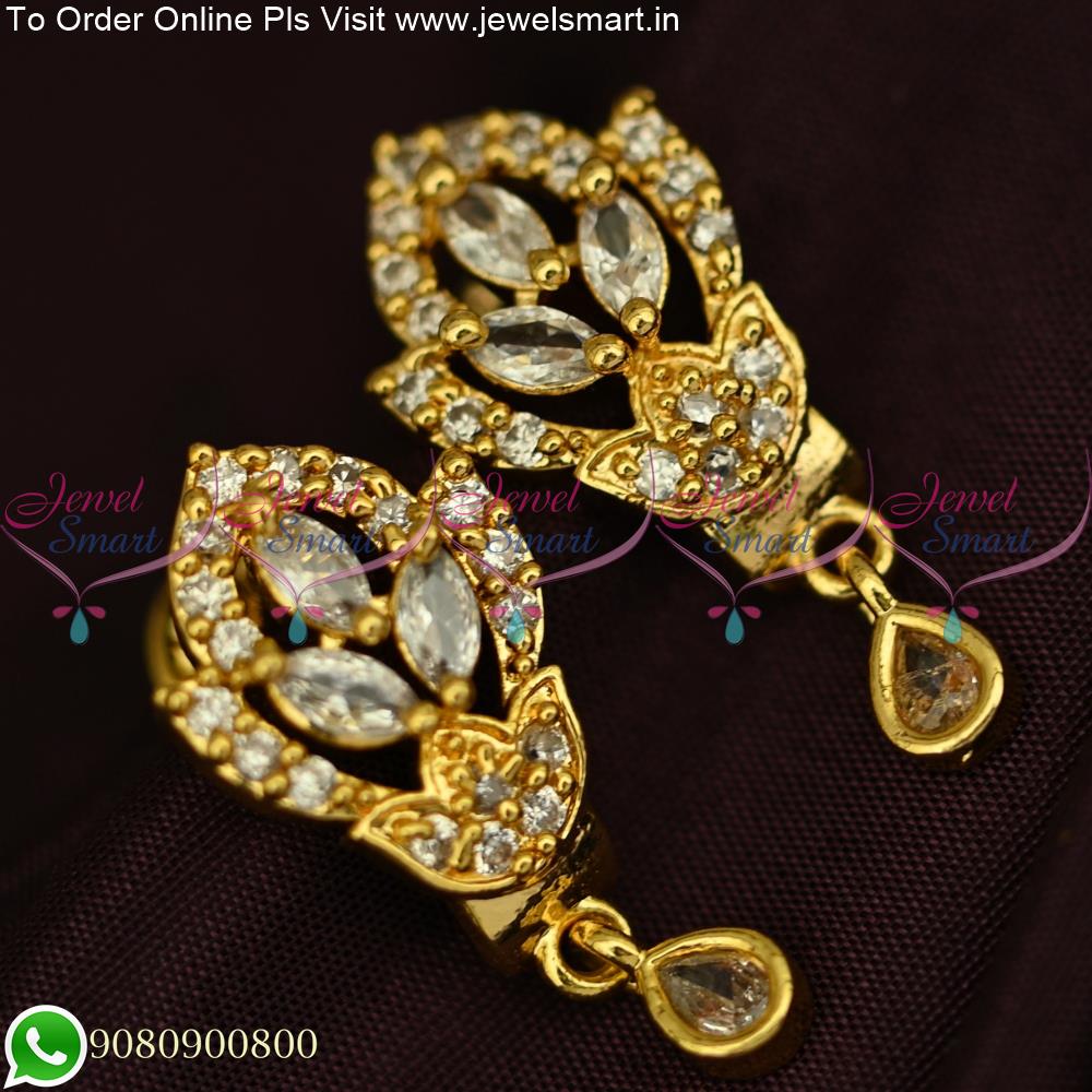 Latest Diamond Stud and Dangle Earrings Designs with Price - YouTube