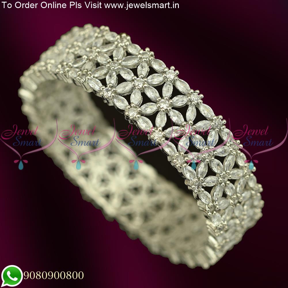 22K Gold Broad Diamond Bangle  Singe Piece Close Setting  235DBL165  in 58250 Grams
