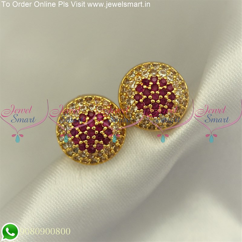 Shop Beautiful White N Navy Blue Stones Stud Earrings Party Wear Online at  Best Price | Cbazaar