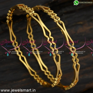 2 Line String Valayal Fashionable Gold Bangles Design Kambi Valayal B24871