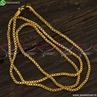 24 Inches Thin Gold Chain Designs Latest Handmade Imitation Jewellery Online C23515