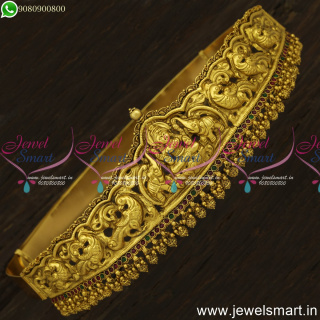 30 to 38 Inches Gajalakshmi Temple Vaddanam Bridal Jewellery Antique Gold H24661