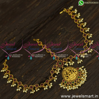 Antique Gold Temple Jewellery Accessories for Hair Damini Tikka Matha Patti M24650