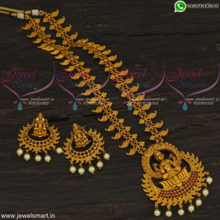 Artificial Long Gold Necklace Matte Look Temple Jewellery For Wedding Online