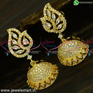 Awesome! Diamond Look Jhumkas Online New Trend Gold Plated Jewelry J25028