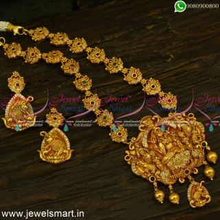 Bahubali Style Temple Jewellery Floral Chain Nagas Laxmi Pendant Online NL24956