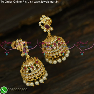 Buy Peacock Jhumka Gold Design Indian Earrings Online J25128