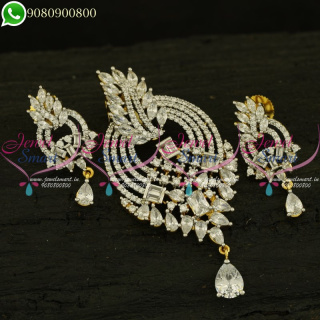 CZ Stones Jewellery Pendant Set Gold Silver Two Tone Plated Imitation Collections PS20952