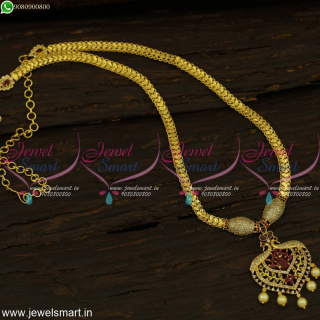 Daily Wear Gold Plated Jewellery Long Chain Pendant New Fashion Online NL21348