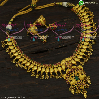 Exceptional Gold Necklace Inspired Designer Jewellery Mango Mala Jhumka Earrings  NL22151