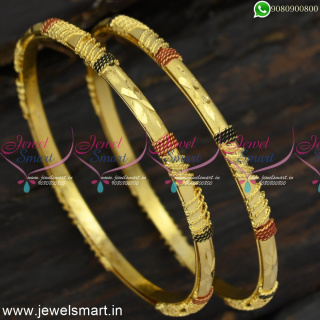 Fancy Delicate Gold Plated Bangles Enamel Colour Daily Wear New Catalogue B24867