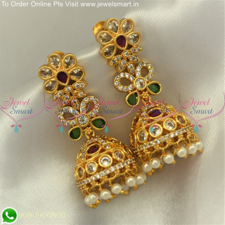 Floral Design Beautiful Jhumka Earrings Gold Plated Light Weight J25100