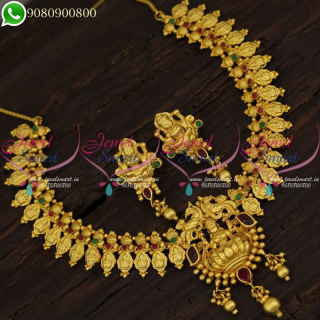 Forming Gold 1 Gram Temple Necklace South Indian Traditional Designs Online NL21264