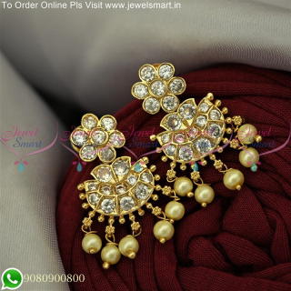 Gold Covering Visiri Thodu Traditional Ear Studs for Women With Pearls ER25103