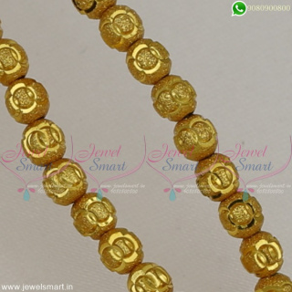 Golden Beads For Jewellery Making Fancy Design 4 MM Size Gold Plated Online 