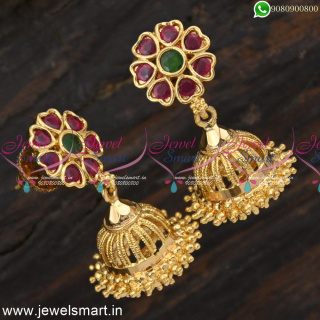 Inspiring Traditional Jhumkas Online Gold Plated Kal Jimikki Push Light Weight J24875