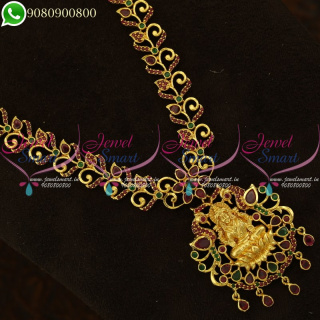 Long Haram Designs Online Latest Temple Jewellery Collections AD Stones NL20976