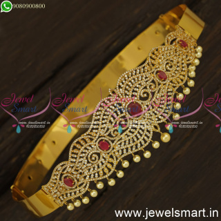 Light Weight Gold Plated Vaddnam Belt Designs CZ Bridal Jewellery Online H24584