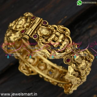 Monumental Nagas Antique Gold Bangles Design Fancied Temple Jewellery Online BJS6505