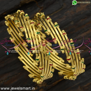 Pretty Broad Gold Kangan Designs Bangles For Women Covering Jewellery Online B24861